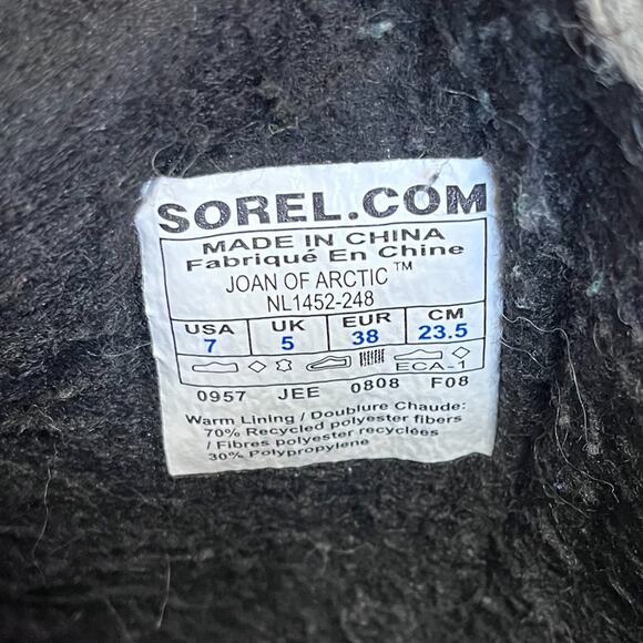 Sorel Joan Of Artic Waterproof Womens Boots Size 7 Brown Faux Fur Suede Winter - Picture 10 of 11